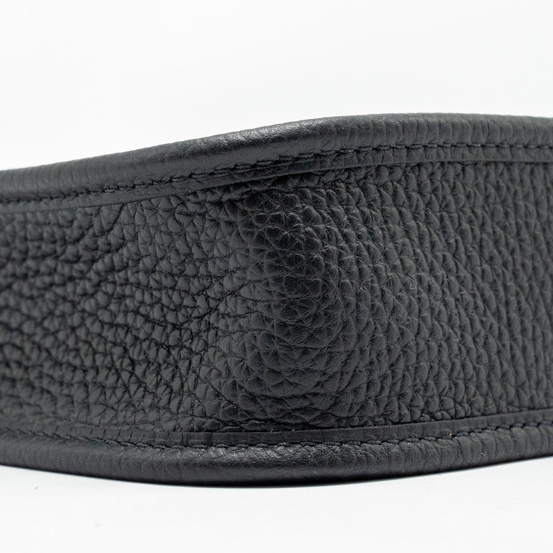 Hermes Mini Evelyne Clemence Black with Black/Ebene Strap GHW STAMP B