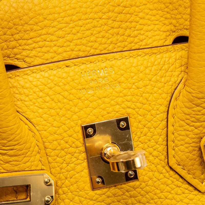 Hermes Birkin 25 Togo 9D Jaune Amber GHW Stamp Z