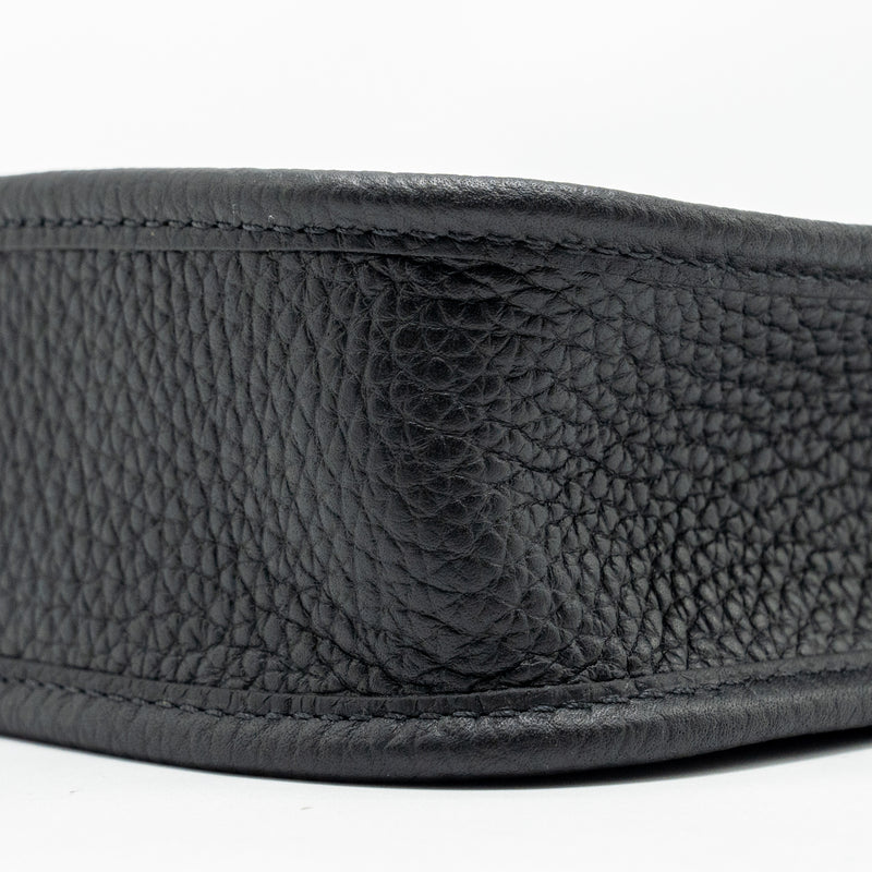 Hermes Mini Evelyne Clemence Black with Black/Ebene Strap GHW STAMP B