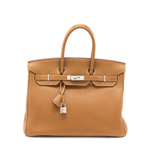 Hermes Birkin 35 Togo Gold SHW Stamp Square L