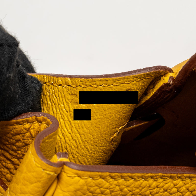 Hermes Birkin 25 Togo 9D Jaune Amber GHW Stamp Z