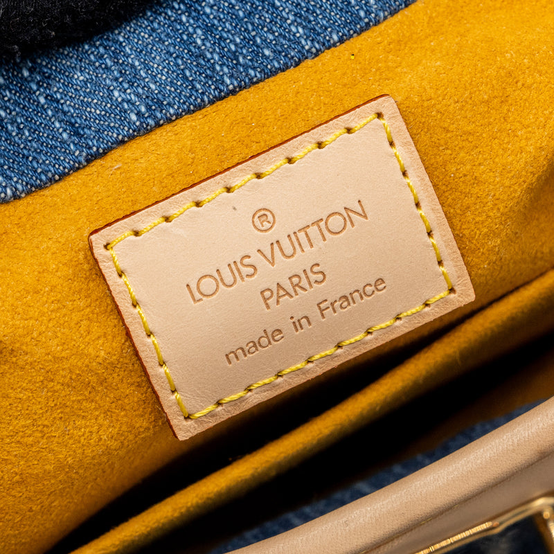 Louis Vuitton Vintage Mini Handle Bag Denim Blue GHW