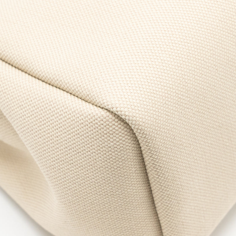 Hermes herbag 31 zip bag canvas/Hunter leather beton/nata SHW stamp U