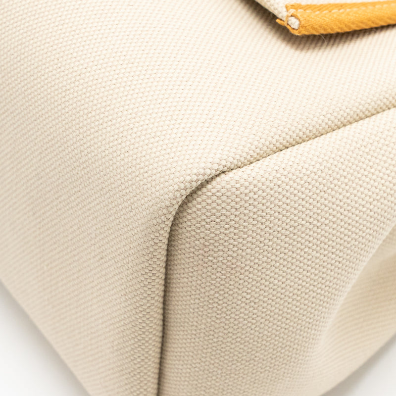 Hermes herbag 31 zip bag canvas/Hunter leather beton/nata SHW stamp U