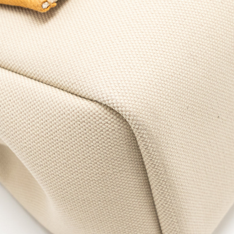 Hermes herbag 31 zip bag canvas/Hunter leather beton/nata SHW stamp U