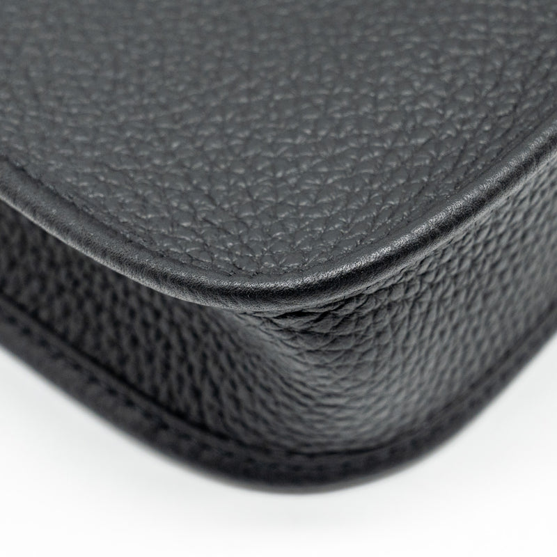 Hermes Mini Evelyne Clemence Black with Black/Ebene Strap GHW STAMP B