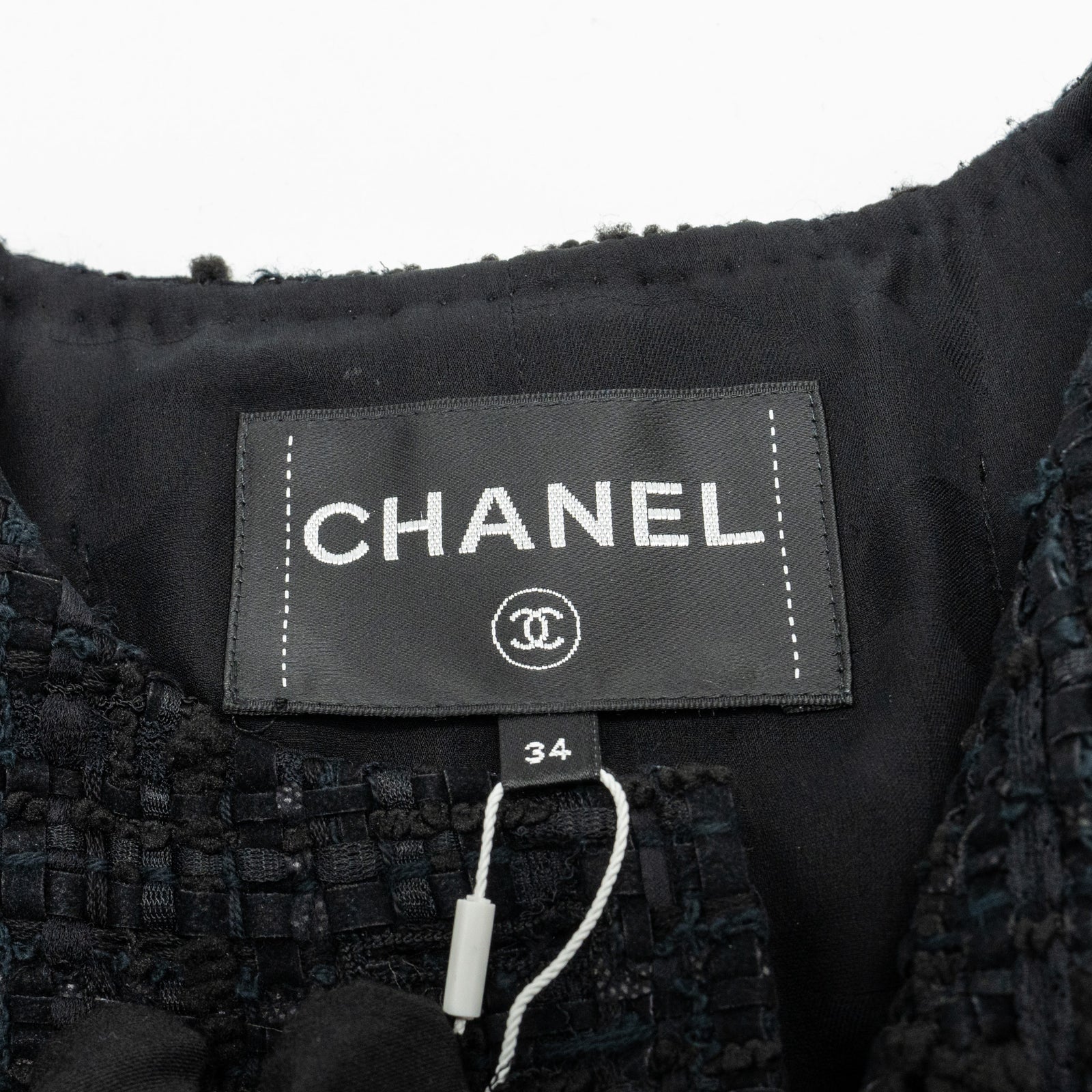 Chanel 21A Size 34 Jumpsuit Jacket Tweed Black/Burgundy/Gold
