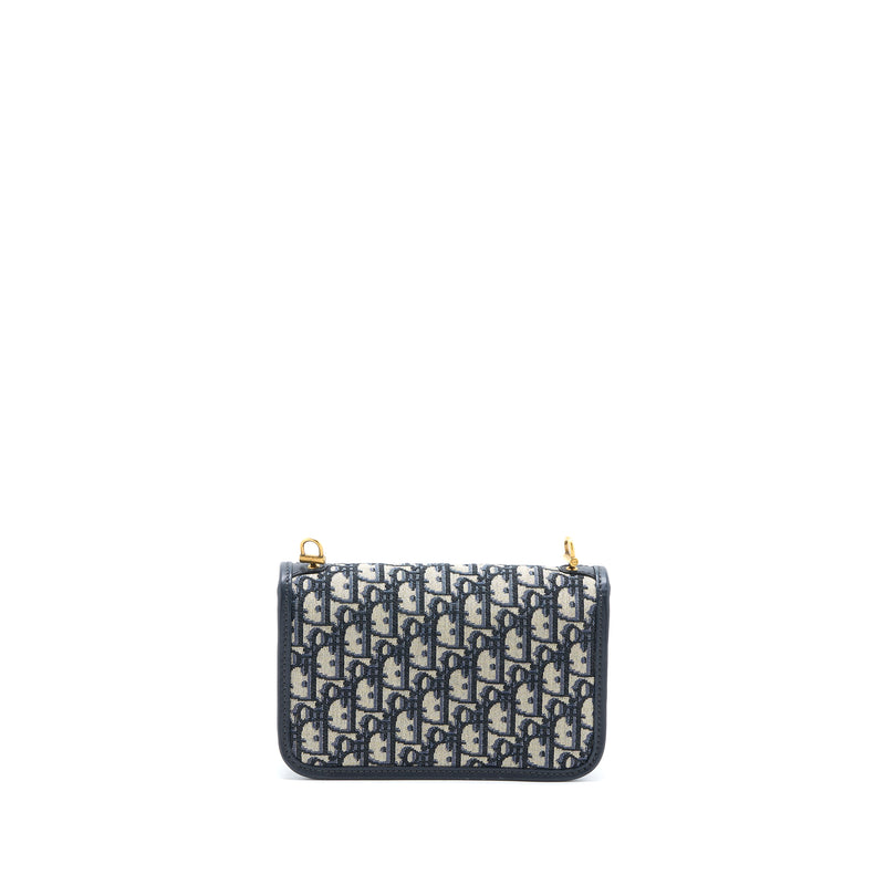 Dior Addict Flap Bag Blue Dior Oblique Jacquard GHW