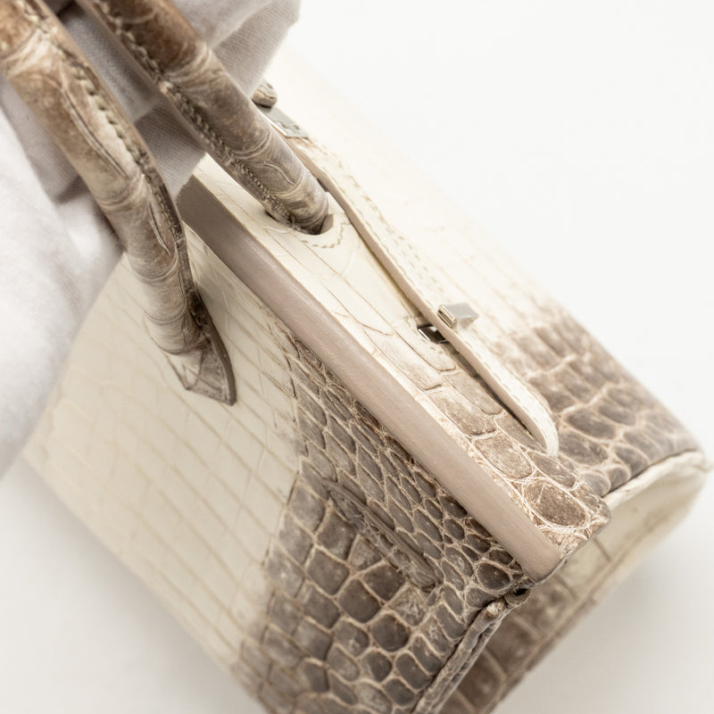 Hermes Birkin 25 Crocodile Niloticus Himalaya 01 Blanc SHW Stamp Y