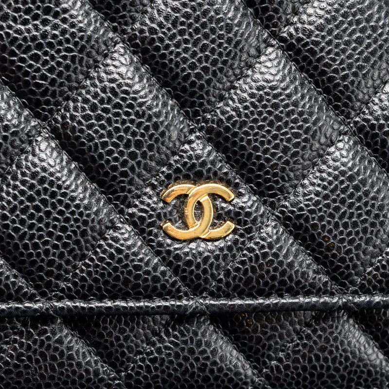 Chanel classic wallet on chain caviar black GHW
