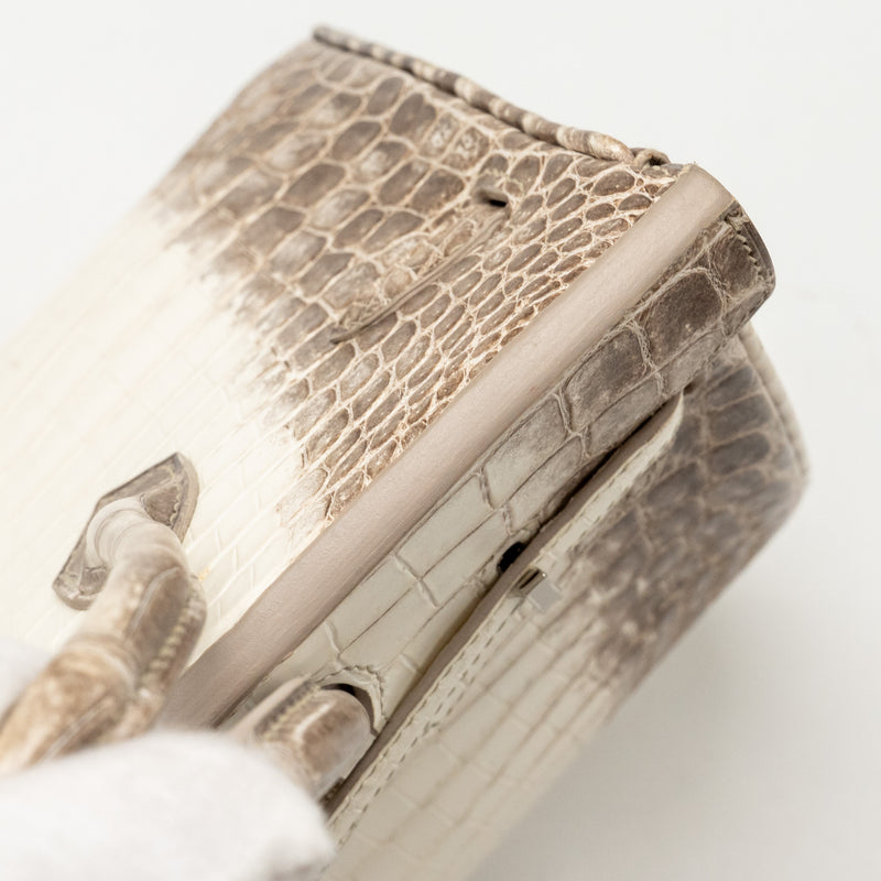 Hermes Birkin 25 Crocodile Niloticus Himalaya 01 Blanc SHW Stamp Y