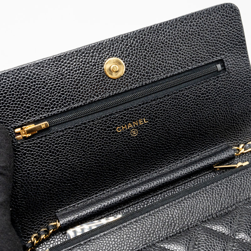 Chanel classic wallet on chain caviar black GHW