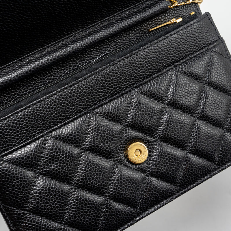 Chanel classic wallet on chain caviar black GHW