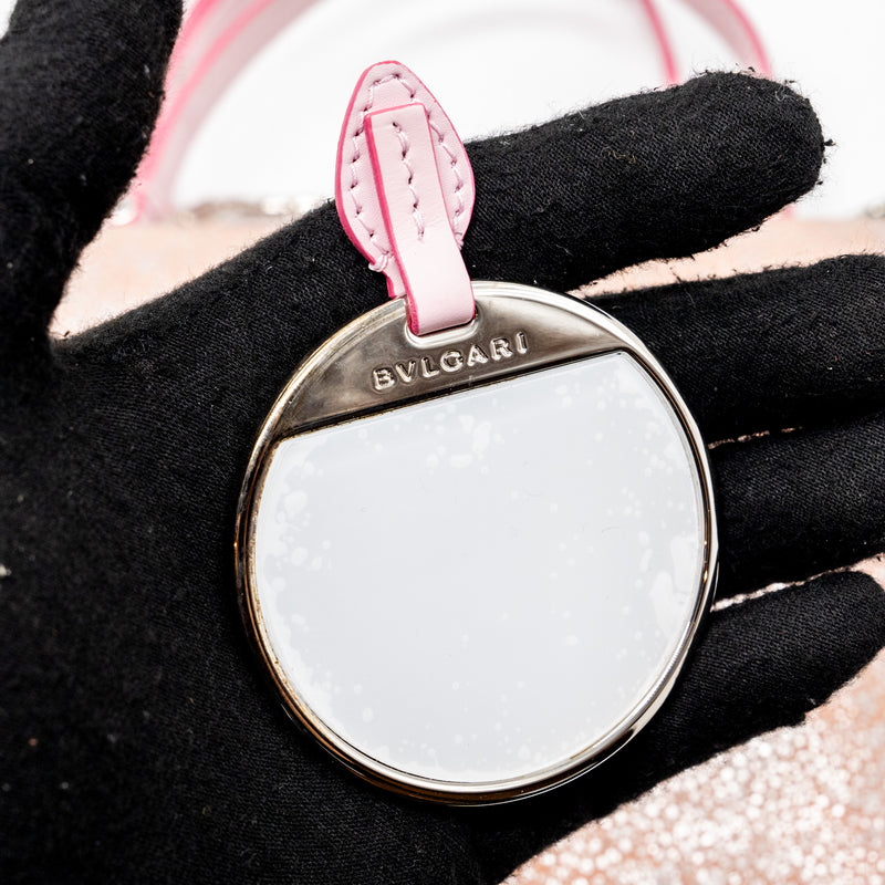 BvLGARI Serpenti Forever Top Handle In ROSA DI FRANCIA CRYSTAL GALUCHAT SHW