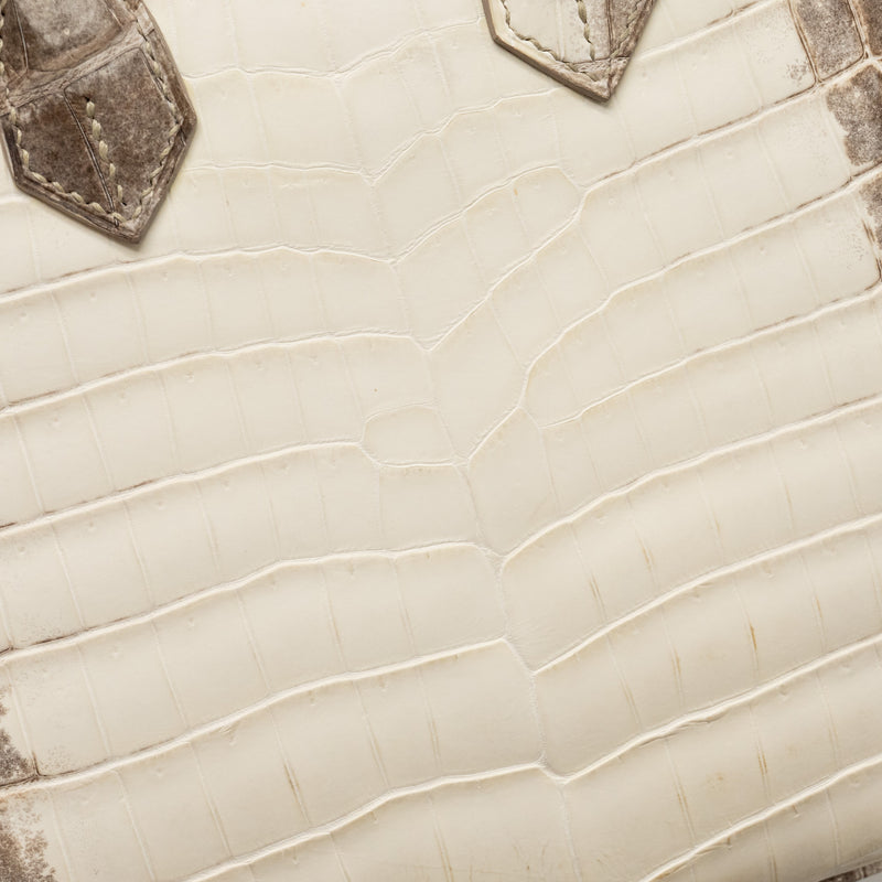 Hermes Birkin 25 Crocodile Niloticus Himalaya 01 Blanc SHW Stamp Y