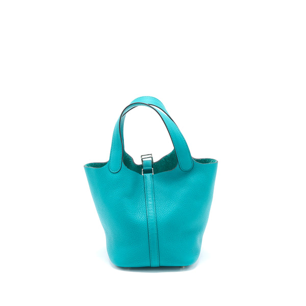 Hermes Picotin 18 Lock Bag Clemence Malachite SHW Stamp X
