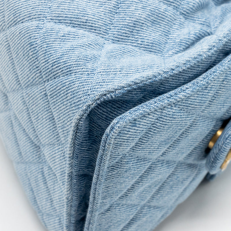 Chanel small 25 bag washed denim light blue GHW (microchip)