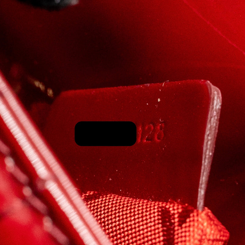 Dior Mini Lady dior patent leather red GHW