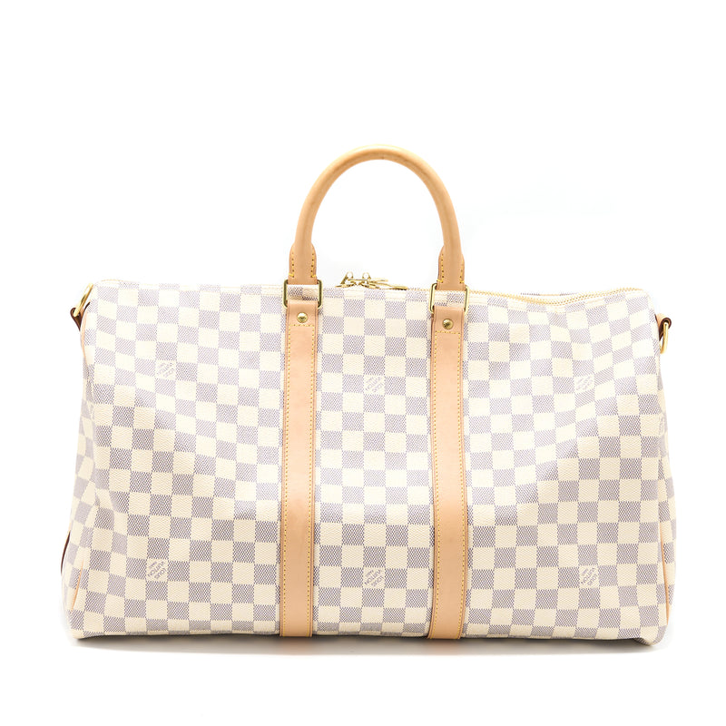 Louis Vuitton Keepall Bandouliere 55 Damier Azur Canvas GHW