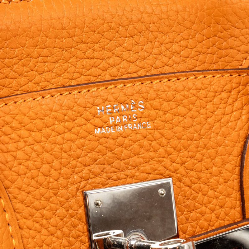 Hermes Birkin 30 Clemence Orange SHW Stamp Square I