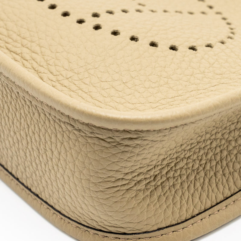 Hermes mini evelyn clemence beige Marfa with multicolour strap SHW stamp b