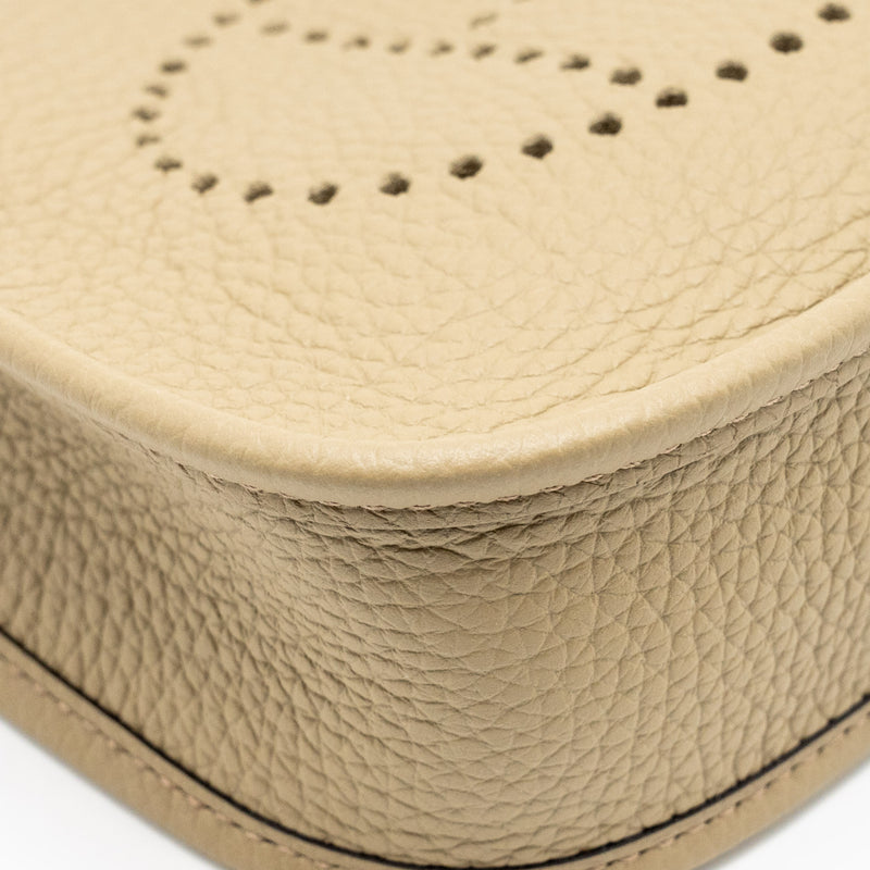 Hermes mini evelyn clemence beige Marfa with multicolour strap SHW stamp b