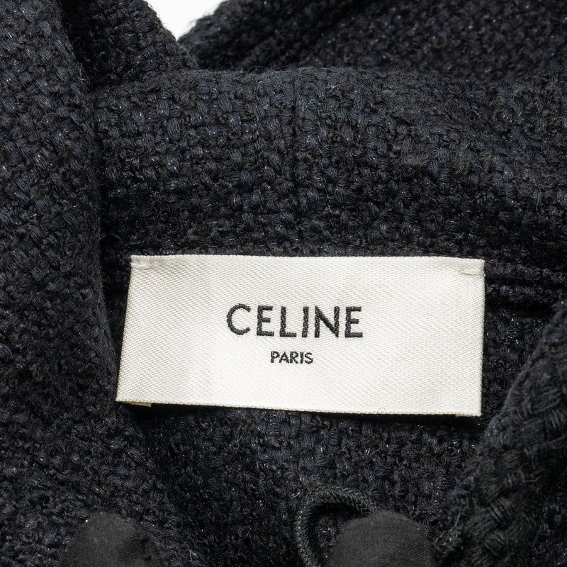 Celine Size 34 Veste Chasseur Baja Jacket Tweed Black