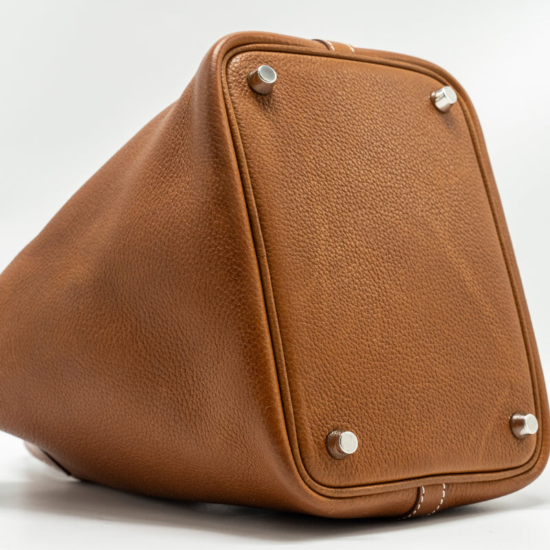 HERMES Picotin 18 Lock Bag Barenia Faubourg Fauve SHW Stamp U