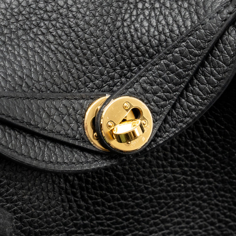 Hermes MINI Lindy II Clemence Black GHW Stamp W