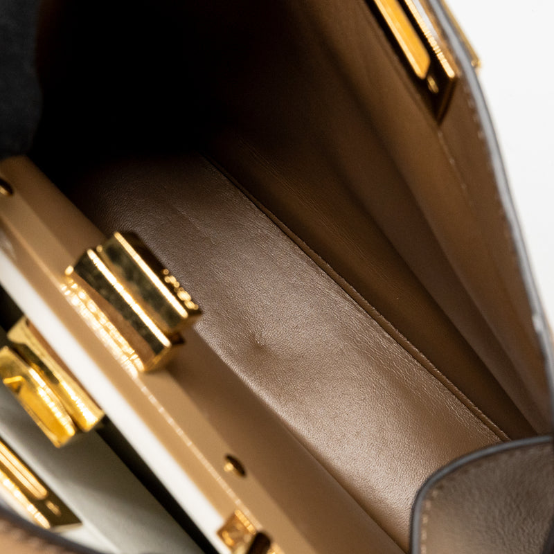 Fendi Small Peekaboo ISeeU Bag Napa Leather White/Beige GHW