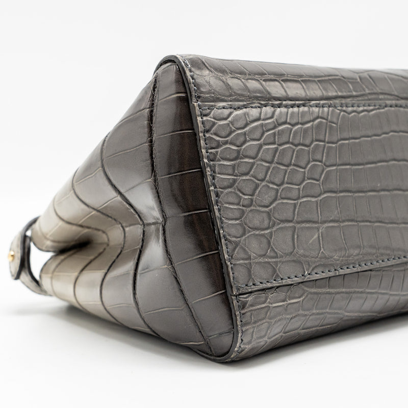 Fendi Mini Peekaboo Bag Crocodile Grey GHW