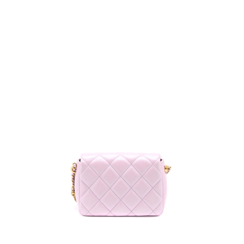 Chanel 21K My Perfect Mini Flap Bag Caviar Pink GHW (Microchip)