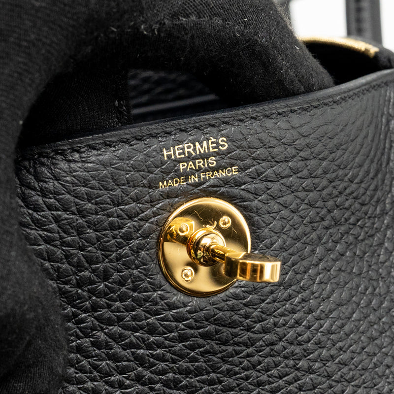 Hermes MINI Lindy II Clemence Black GHW Stamp W