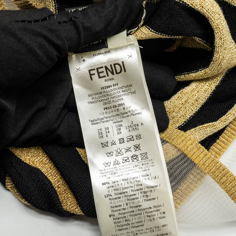 Fendi size IT38 Monster knitwear / sweater Wool black / gold