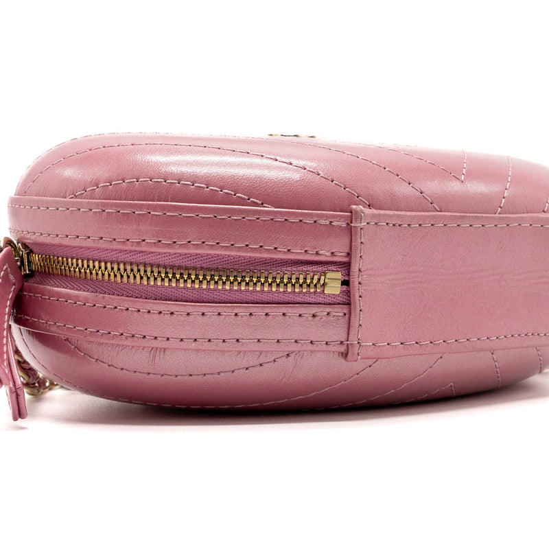 Chanel Oval Chevron Bag Lambskin Pink LGHW