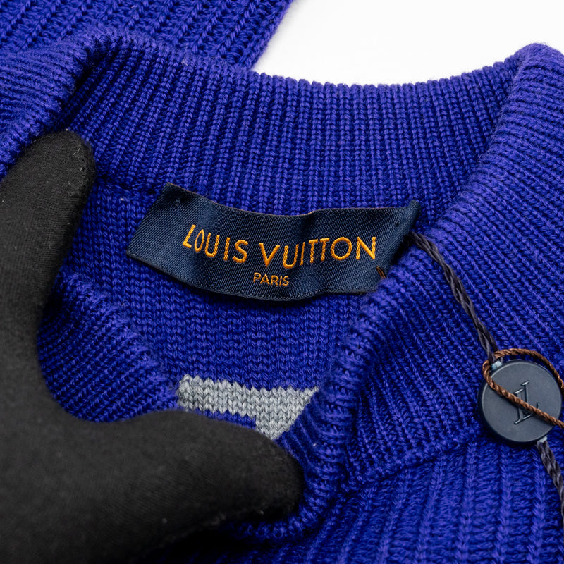 Louis Vuitton Size S Asia Limited World Sweater Wool Purple/grey