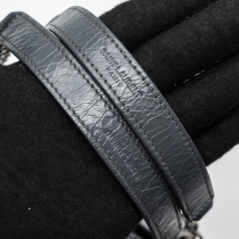 Saint laurent Medium Niki calfskin dark grey SHW
