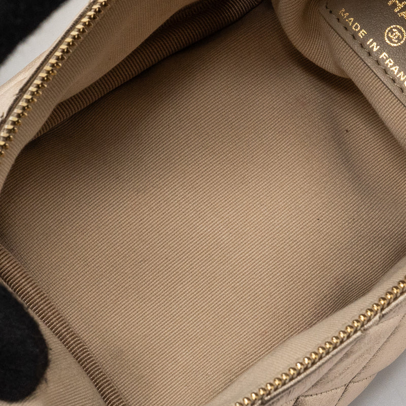 Chanel 22s Dice Purse With Chain Lambskin Gold Brushed GHW