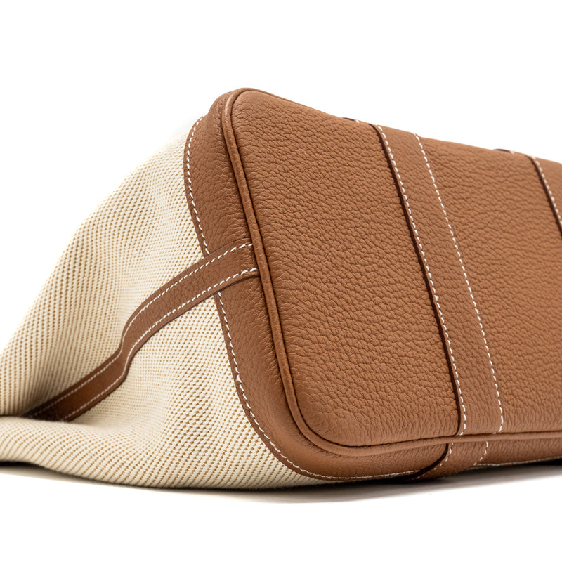 Hermes garden party 30 canvas/negonda ecru/desert/gold SHW Stamp Z