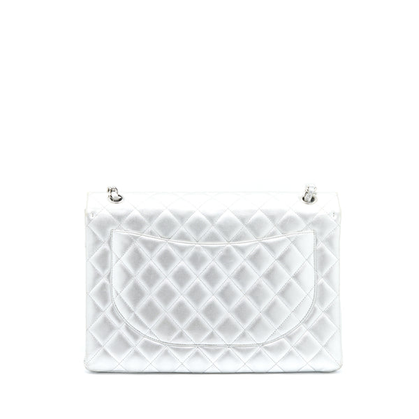 Chanel Maxi Classic Single Flap Bag Lambskin Silver SHW