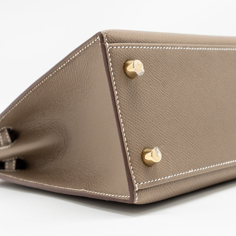 Hermes Kelly 25 Epsom Etoupe GHW Stamp W