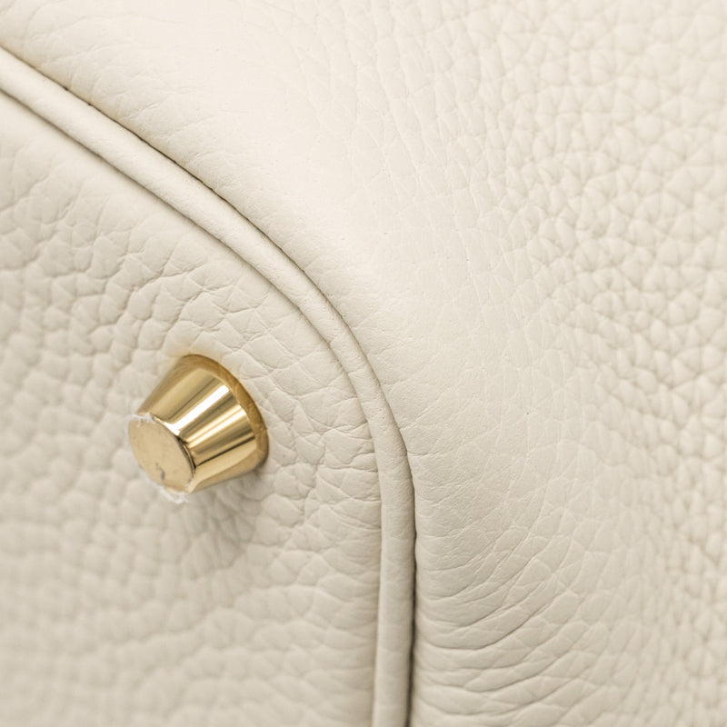 Hermes Picotin 18 Lock Bag Ostrich Touch/Clemence Beton GHW Stamp B