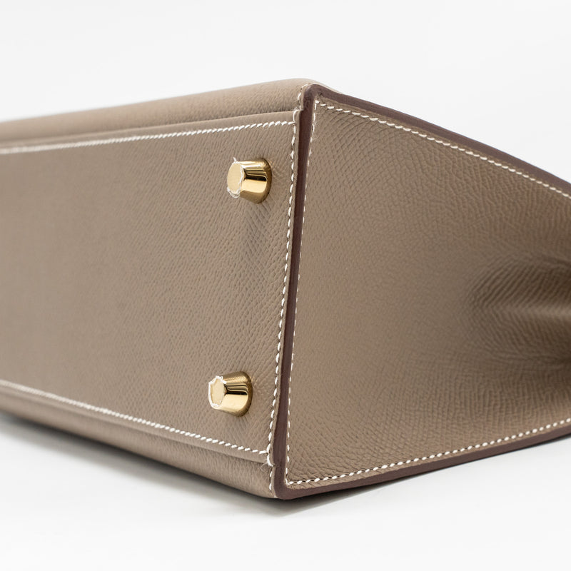 Hermes Kelly 25 Epsom Etoupe GHW Stamp W
