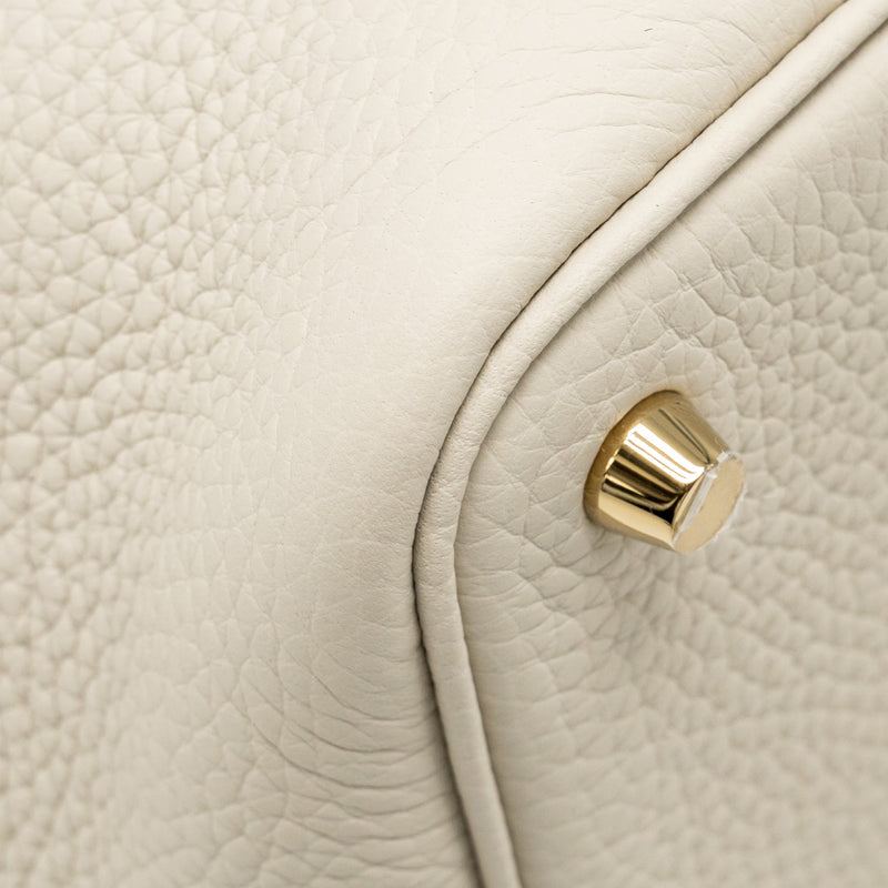 Hermes Picotin 18 Lock Bag Ostrich Touch/Clemence Beton GHW Stamp B
