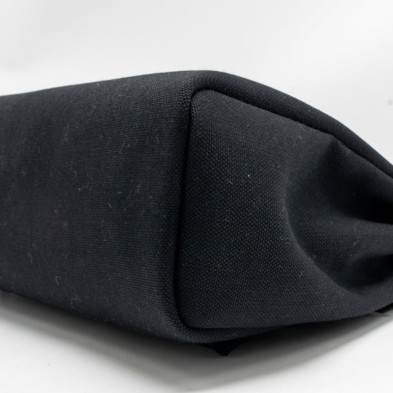 Hermes herbag 31 zip bag canvas/Hunter leather black GHW Stamp B