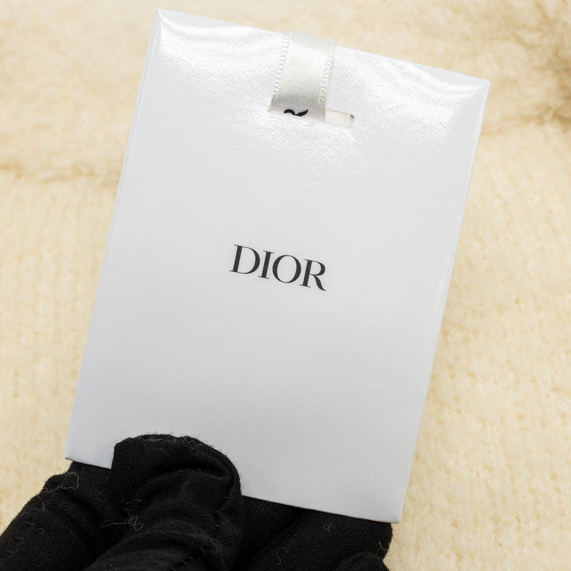 Dior Size 36 Fleece Blouse Zip-up Knit Jacket Wool/Cashmere