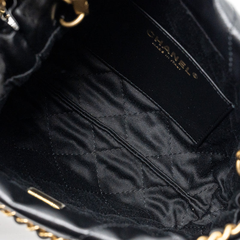 Chanel Mini 22 Bag Shiny Calfskin Black GHW (microchip)