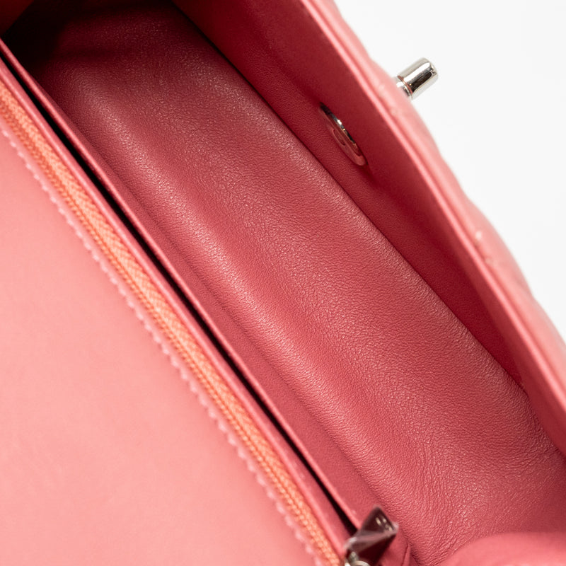 Chanel Mini Rectangular flap bag lambskin pink SHW