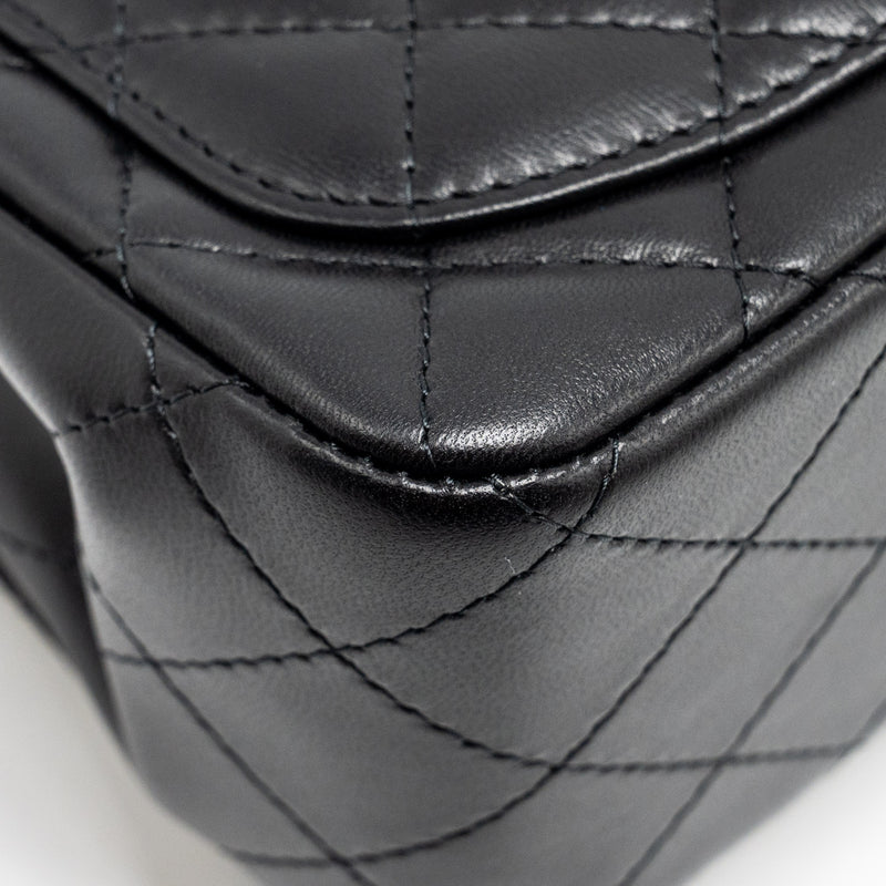 Chanel mini square flap bag lambskin black LGHW (microchip)