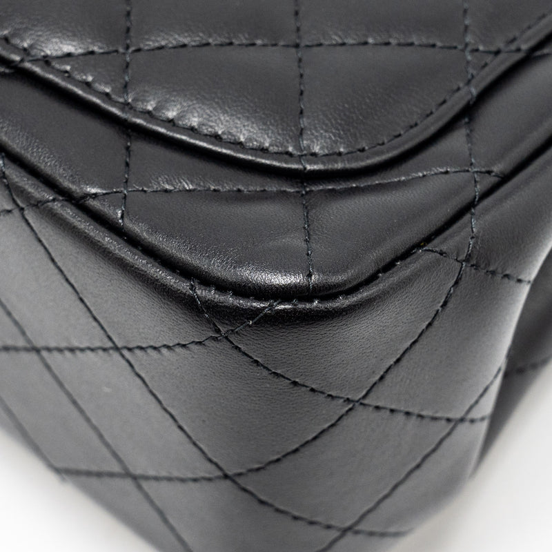 Chanel mini square flap bag lambskin black LGHW (microchip)